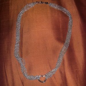New 14k White Gold Heart Necklace